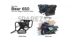 For Royal Enfield Bear 650 Canvas Pannier Bags With Saddle Stays   - SPAREZO